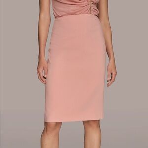 Donna Karen Pink Midi Pencil Skirt
